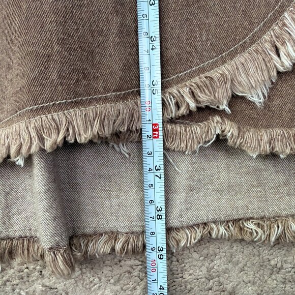 Newport News Jeanology Skirt Women 10 Brown Denim Maxi Tiered Asymmetric Vtg Y2K - Picture 6 of 8
